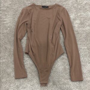 JLUXLABEL Brown Long Sleeve Kids Bodysuit